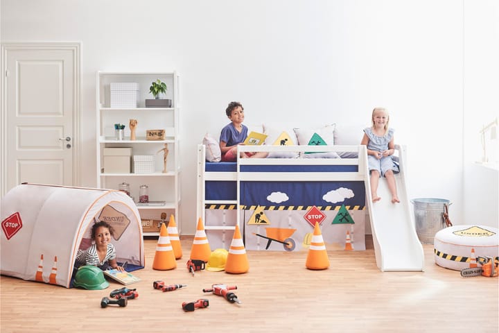 KOJA/TUNNEL Byggarbetsplats Blå/Orange - Orange - Barn & bebis - Barnrumsinredning & leksaker - Dekoration barnrum - Lektält barnrum
