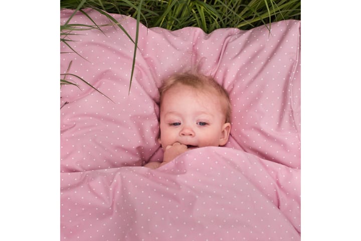 Bäddset spjälsäng soft pink dotty eko - Ljusrosa - Barn & bebis - Barntextilier - Barnsängkläder - Bäddset barn