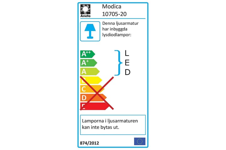 MODICA Vägglampa LED-belysning Krom - Aneta Lighting - Belysning - Badrumsbelysning