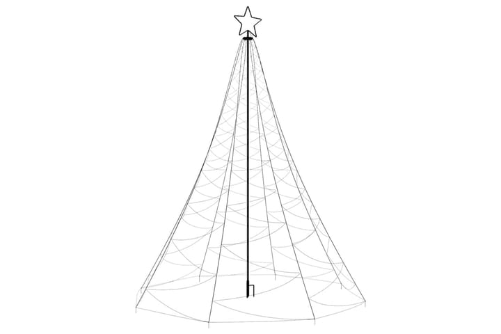 Julgran med metallstång 500 LED varm vit 3 m - Vit - Belysning - Julbelysning