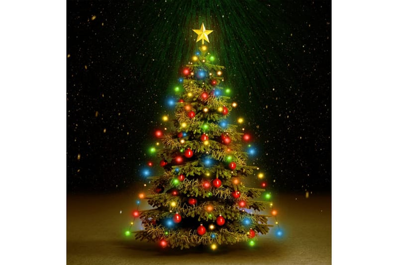 Ljusnät för julgran 210 lysdioder flerfärgad 210 cm