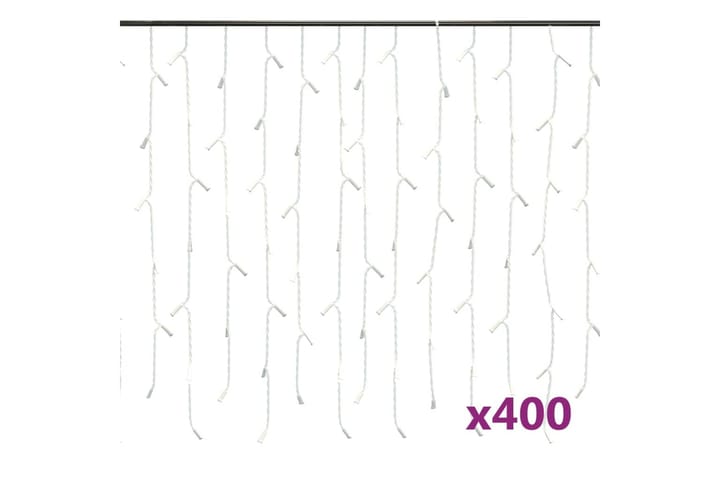 Ljusslinga draperi istappar 10 m 400 lysdioder kallvit - Vit - Belysning - Inomhusbelysning & lampor - Dekorationsbelysning - Ljusslinga