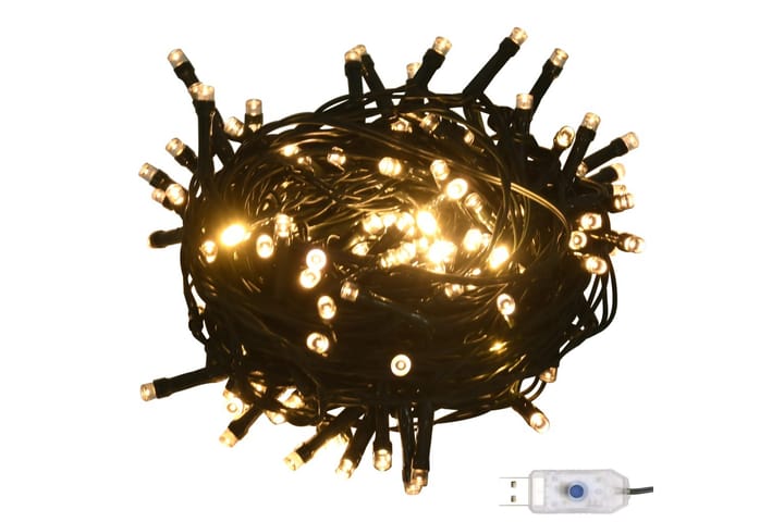 Ljusslinga med 150 LED varmvit 15 m PVC - Vit - Belysning - Inomhusbelysning & lampor - Dekorationsbelysning - Ljusslinga