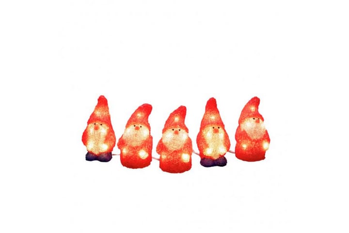 Konstsmide Tomtar akryl 5st 40 LED Transparent/Röd