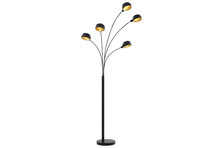 Golvlampa 200 cm 5xE14 svart och guld - Svart - Belysning - Inomhusbelysning & lampor - Golvlampor & golvbelysning
