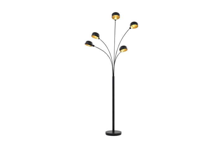 Golvlampa 200 cm 5xE14 svart och guld - Svart - Belysning - Inomhusbelysning & lampor - Golvlampor & golvbelysning