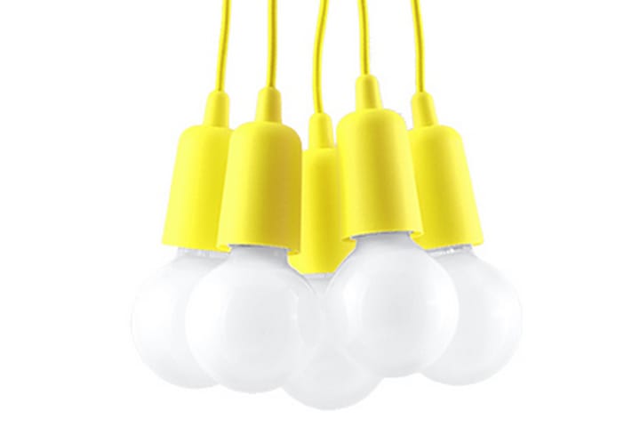 DIEGO Pendellampa 5 Lampor Gul - Sollux Lighting - Belysning - Inomhusbelysning & lampor - Taklampor & takbelysning - Kökslampa & pendellampa