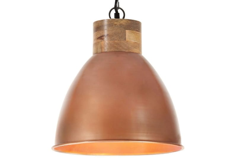 Hänglampa industriell koppar järn & massivt trä 46 cm E27 - Brun - Belysning - Inomhusbelysning & lampor - Fönsterlampor & fönsterbelysning - Fönsterlampa hängande