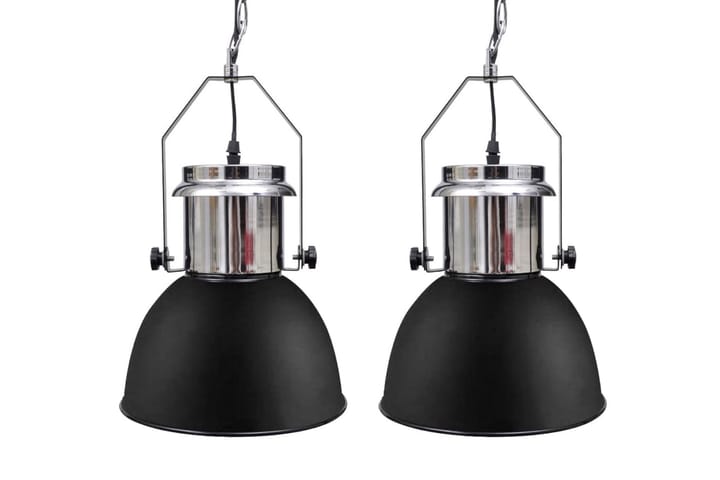 Taklampa i metall 2 st höjdjusterbar modern svart - Svart - Belysning - Inomhusbelysning & lampor - Fönsterlampor & fönsterbelysning - Fönsterlampa hängande