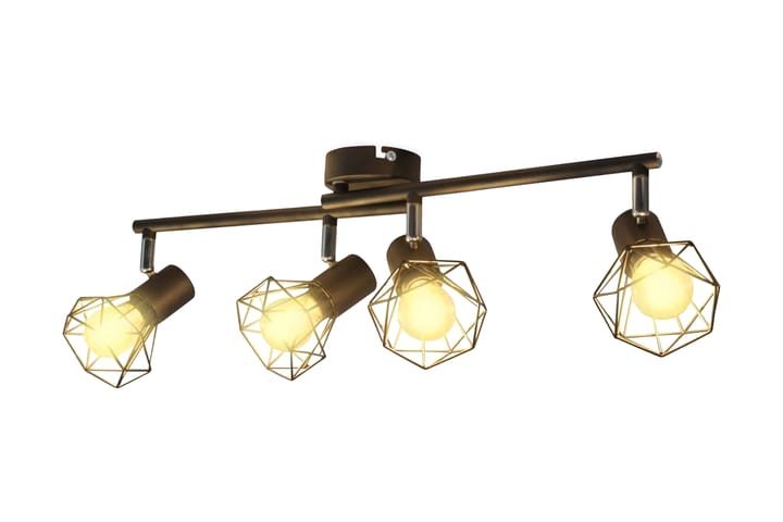 Taklampa industri-design spotlights med 4 LED-glödlampor sva - Svart - Belysning - Inomhusbelysning & lampor - Fönsterlampor & fönsterbelysning - Fönsterlampa hängande