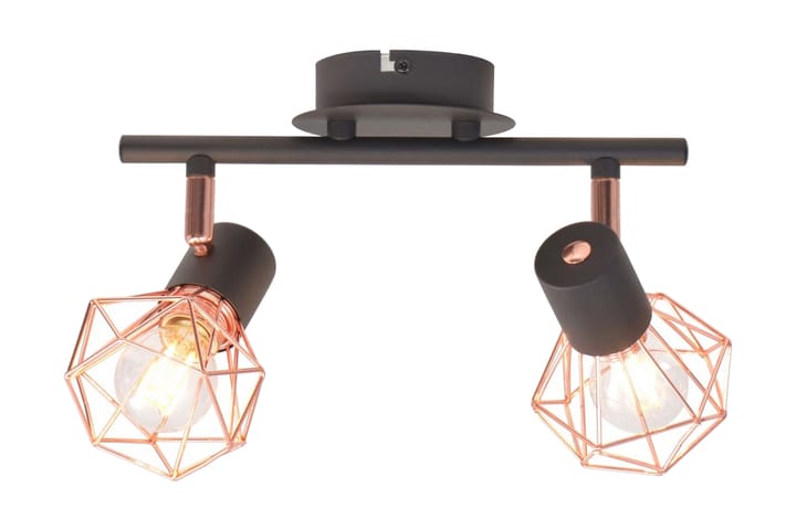 Taklampa med 2 spotlights E14 svart och koppar - Svart - Belysning - Inomhusbelysning & lampor - Fönsterlampor & fönsterbelysning - Fönsterlampa hängande