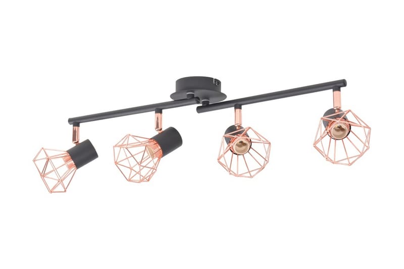 Taklampa med 4 spotlights E14 svart och koppar - Svart - Belysning - Inomhusbelysning & lampor - Fönsterlampor & fönsterbelysning - Fönsterlampa hängande