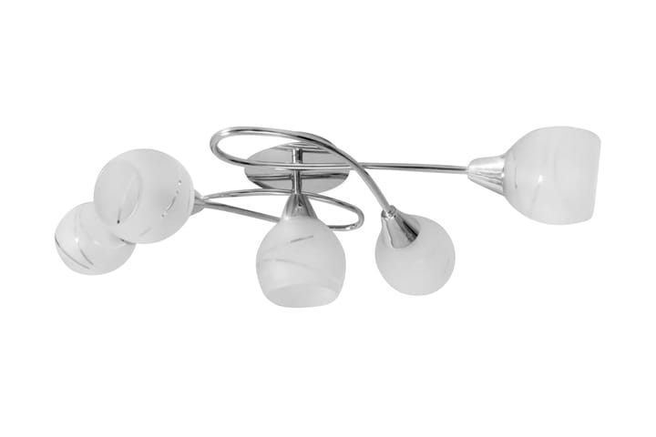 Taklampa med ovala glaskupor för 5 E14-lampor