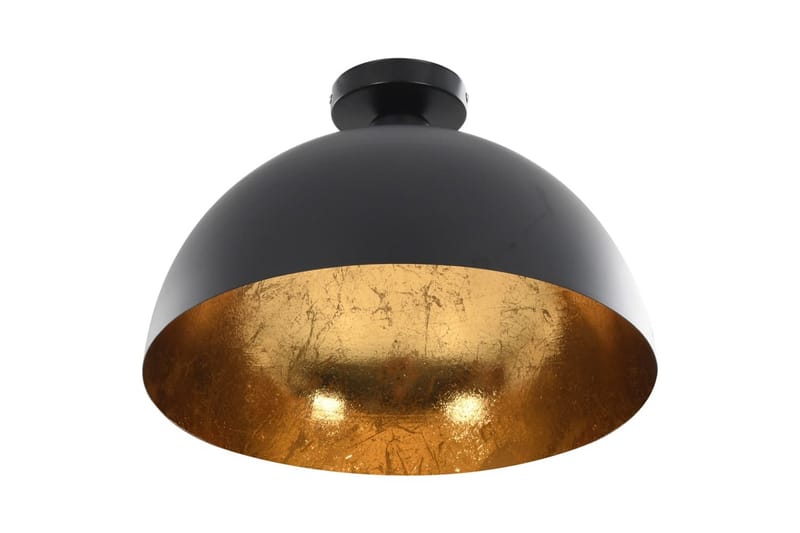Taklampor 2 st svart och guld halvrunda E27 - Svart - Belysning - Inomhusbelysning & lampor - Taklampor & takbelysning - Kökslampa & pendellampa