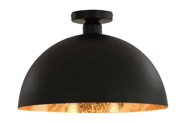 Taklampor 2 st svart och guld halvrunda E27 - Svart - Belysning - Inomhusbelysning & lampor - Taklampor & takbelysning - Kökslampa & pendellampa