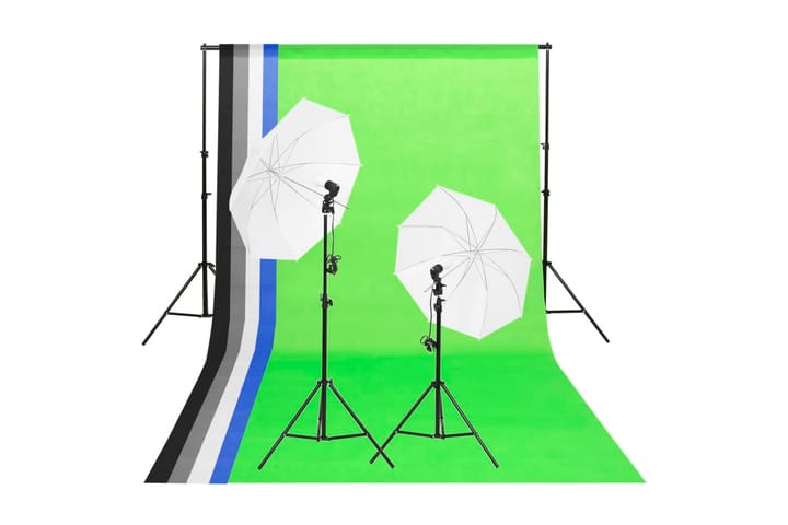 Studiobelysning inklusive bakgrunder & paraplyer - Vit - Belysning - Ljuskällor & glödlampor - Arbetsbelysning - Fotobelysning & studiobelysning