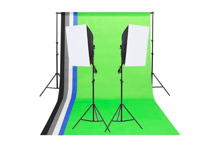 Studiobelysning med bakgrunder & softboxar - Vit - Belysning - Ljuskällor & glödlampor - Arbetsbelysning - Fotobelysning & studiobelysning