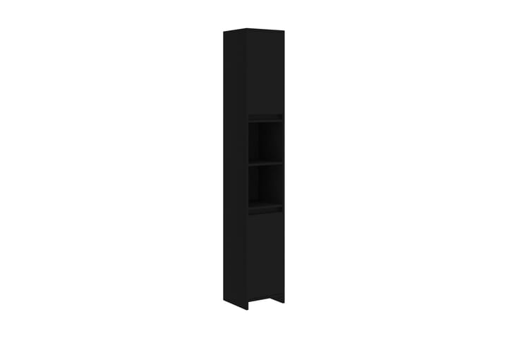 Badrumsskåp svart 30x30x183,5 cm spånskiva
