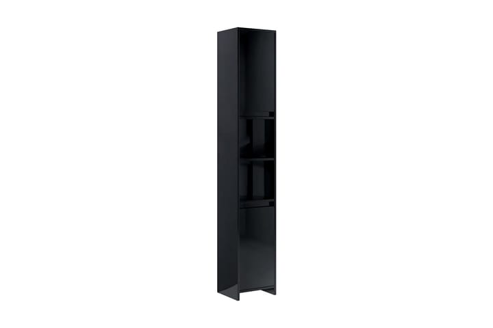 Badrumsskåp svart högglans 30x30x183,5 cm spånskiva - Svart - Förvaring - Badrumsförvaring & förvaring tvättstuga - Badrumsskåp