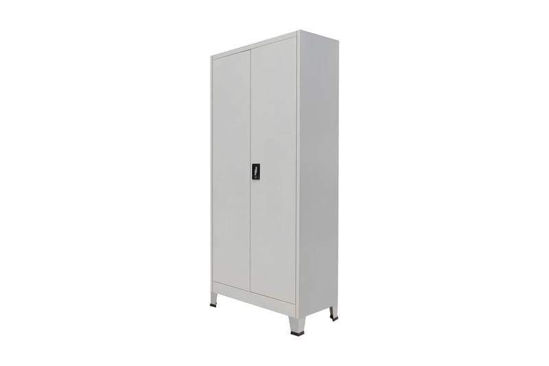 Förvaringsskåp med 2 dörrar stål 90x40x180 cm grå