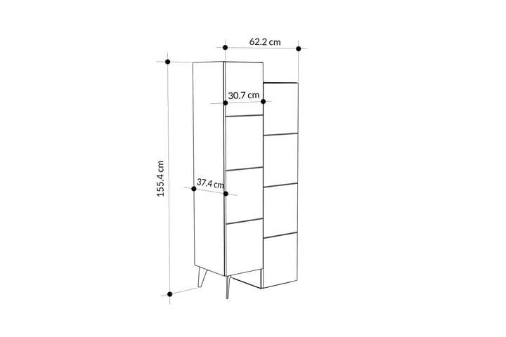 STAIR Highboard 62,2x156 cm Brun - Förvaring - Förvaringsmöbler - Byrå