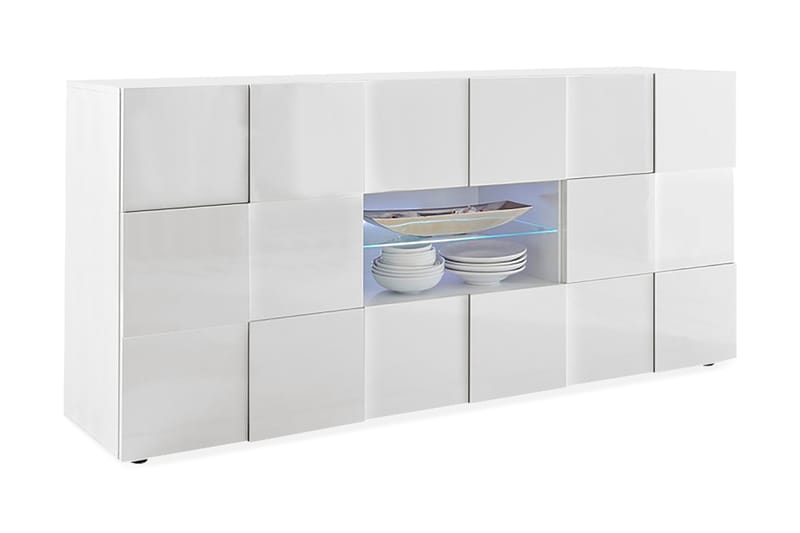 CALI Sideboard 181 med Lådor Vit Högglanslack - Förvaring - Förvaringsmöbler - Skänkar & sideboards