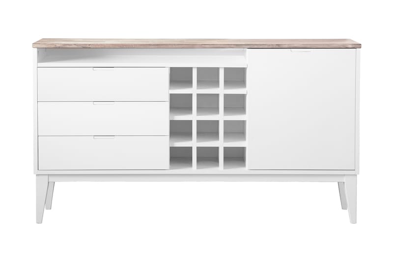 HAGUENAU Sideboard 43x155 cm Vit/Ljus Natur - Vit/Brun - Möbler - Matplats - Matstol & köksstol