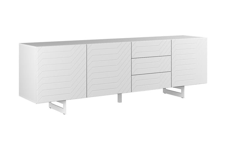 ITACA Sideboard 3 lådor 220x45 cm Betonggrå/Vit
