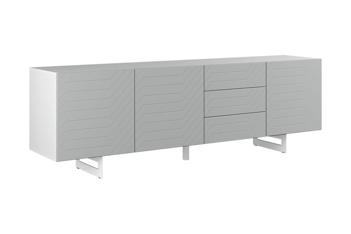 ITACA Sideboard 3 lådor 220x45 cm Vit/Grå