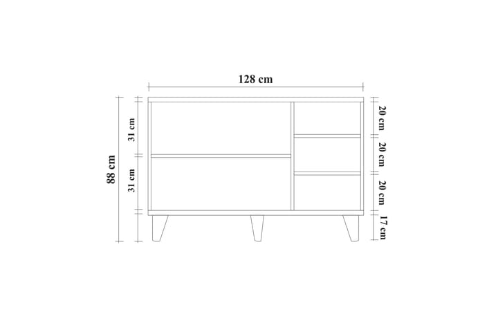 SIDEBOARD 88x128 cm Natur - Förvaring - Förvaringsmöbler - Skänkar & sideboards