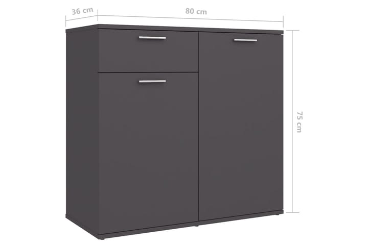 Skänk grå 160x36x75 cm spånskiva - Grå - Förvaring - Förvaringsmöbler - Skänkar & sideboards