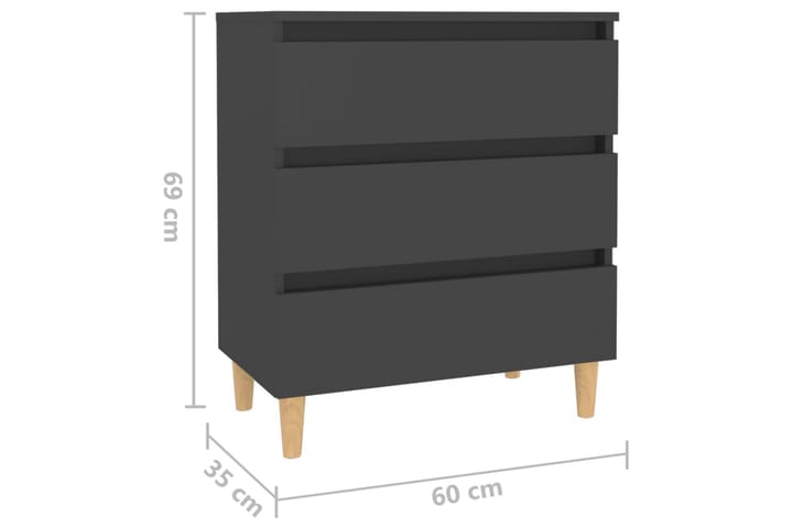 Skänk grå 60x35x69 cm spånskiva - Grå - Förvaring - Förvaringsmöbler - Skänkar & sideboards