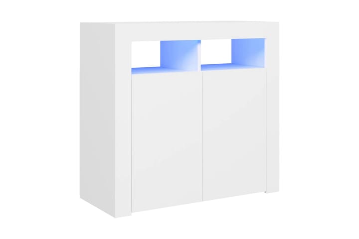 Skänk med LED-belysning vit 80x35x75 cm - Vit - Förvaring - Förvaringsmöbler - Skänkar & sideboards