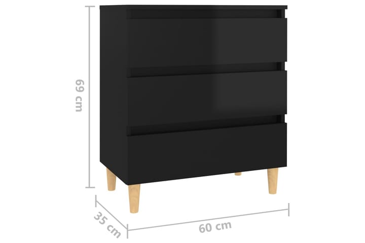 Skänk svart högglans 60x35x69 cm spånskiva - Svart - Förvaring - Förvaringsmöbler - Skänkar & sideboards