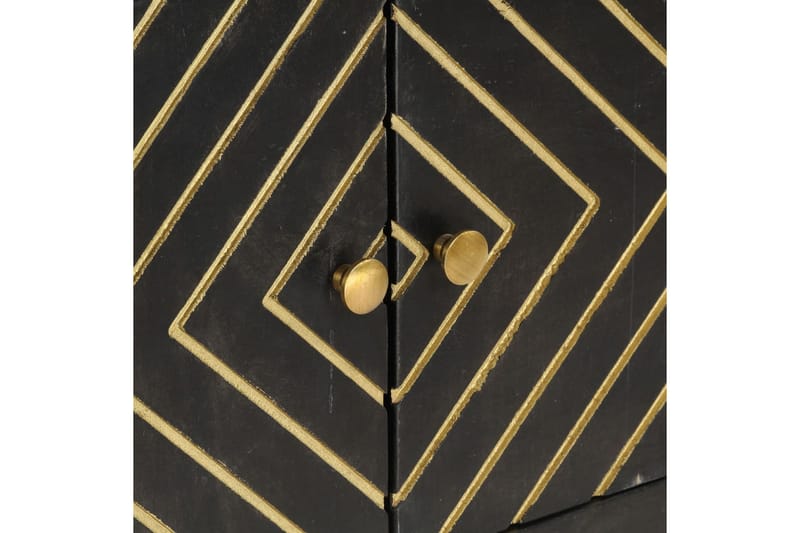 Skänk svart och guld 120x30x75 cm massivt mangoträ - Svart - Förvaring - Förvaringsmöbler - Skänkar & sideboards