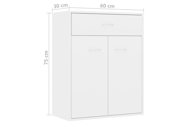 Skänk vit högglans 60x30x75 cm spånskiva - Vit - Förvaring - Förvaringsmöbler - Skänkar & sideboards