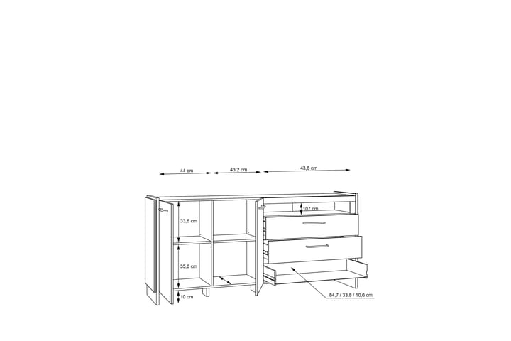 STESTI Soffbord 117 cm Brun/Svart - Förvaring - Förvaringsmöbler - Skänkar & sideboards