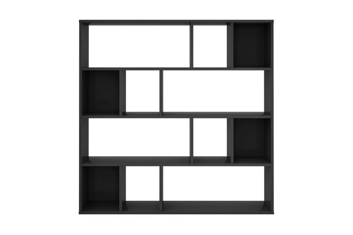 Rumsavdelare/bokhylla högglans svart 110x24x110 cm spånskiva - Svart - Förvaring - Hyllor - Bokhylla