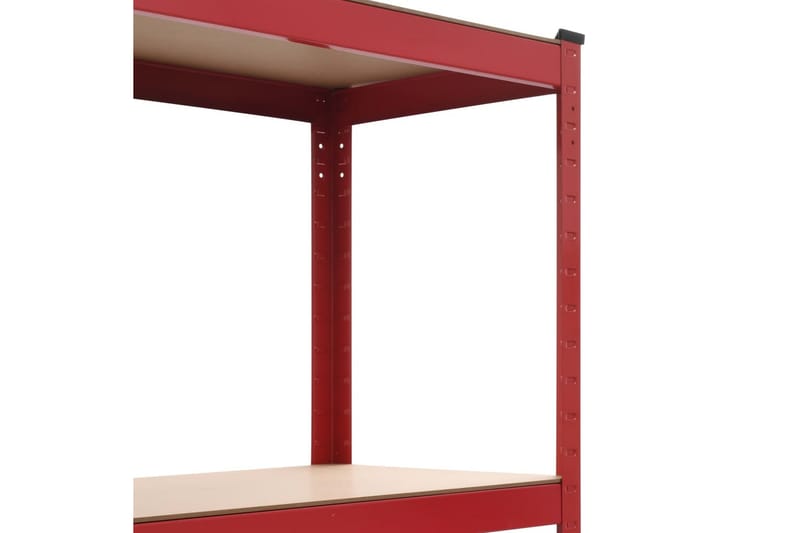 Förvaringshylla röd 80x40x160 cm stål och MDF - Röd - Förvaring - Hyllor - Förvaringshylla - Lagerhylla