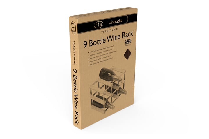 9 Flaskor 3x2 Mörkt trä/Galvaniserat stål - RTA Wineracks - Förvaring - Hyllor - Förvaringshylla - Vinställ & vinhylla
