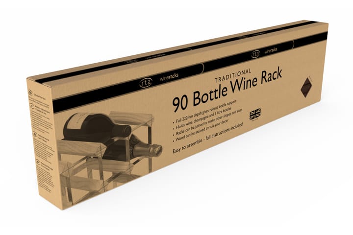 90 Flaskor 10x8 Mörkfärgat/Galvaniserat stål - RTA Wineracks - Förvaring - Hyllor - Förvaringshylla - Vinställ & vinhylla