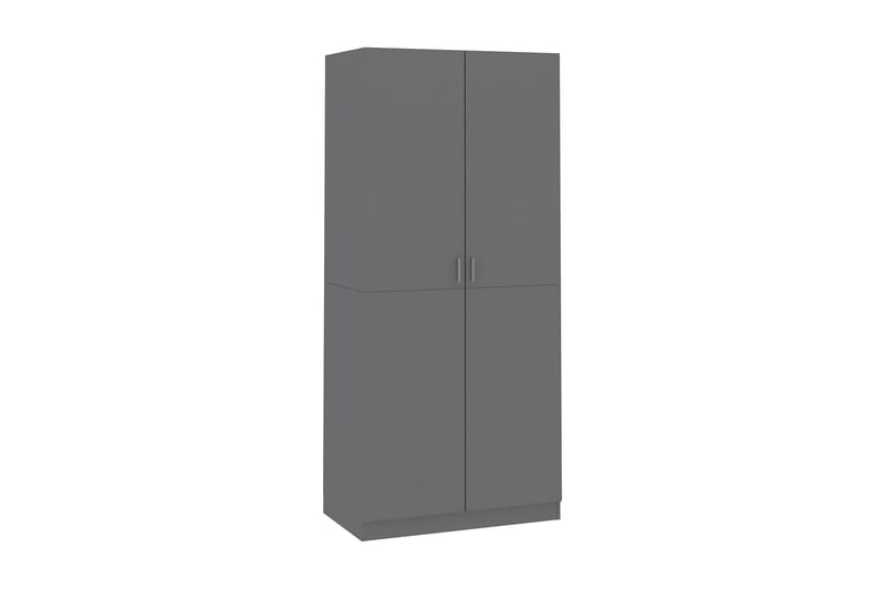 Garderob grå högglans 90x52x200 cm spånskiva - Grå - Förvaring - Skor & klädförvaring - Garderober & garderobssystem