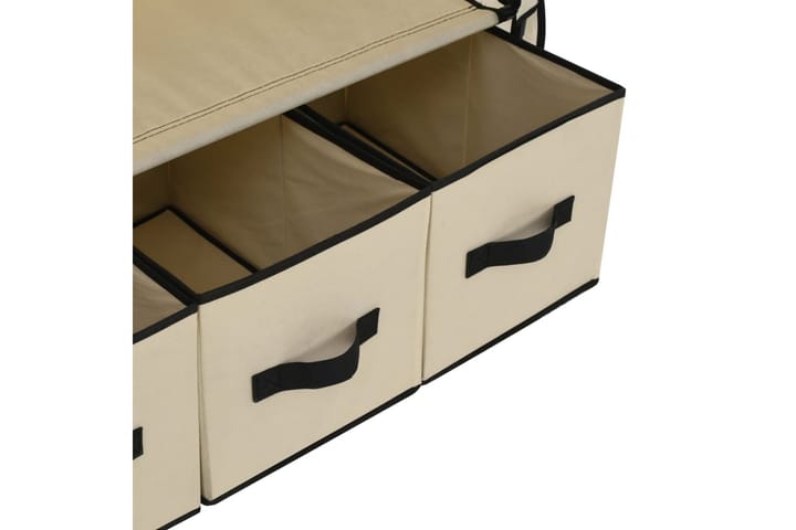 Garderob gräddvit 87x49x159 cm tyg - Vit - Förvaring - Skor & klädförvaring - Garderober & garderobssystem