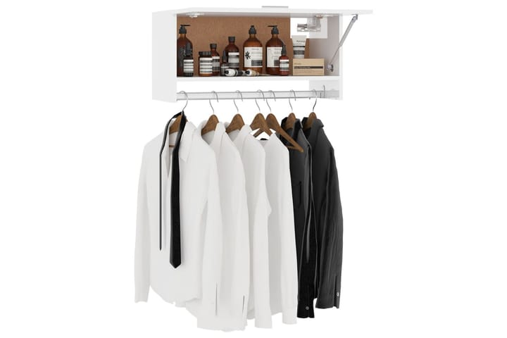 Garderob högglans vit 70x32,5x35 cm spånskiva - Vit - Förvaring - Skor & klädförvaring - Garderober & garderobssystem