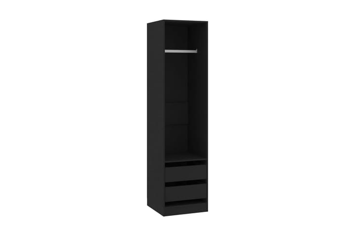 Garderob med lådor svart 50x50x200 cm spånskiva - Svart - Förvaring - Sko- & klädförvaring - Garderober & garderobssystem