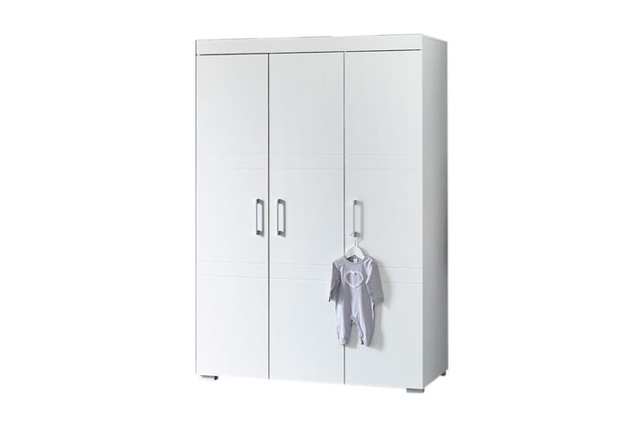 LIENE Garderob 130 cm Vit/Silver - Förvaring - Sko- & klädförvaring - Garderober & garderobssystem