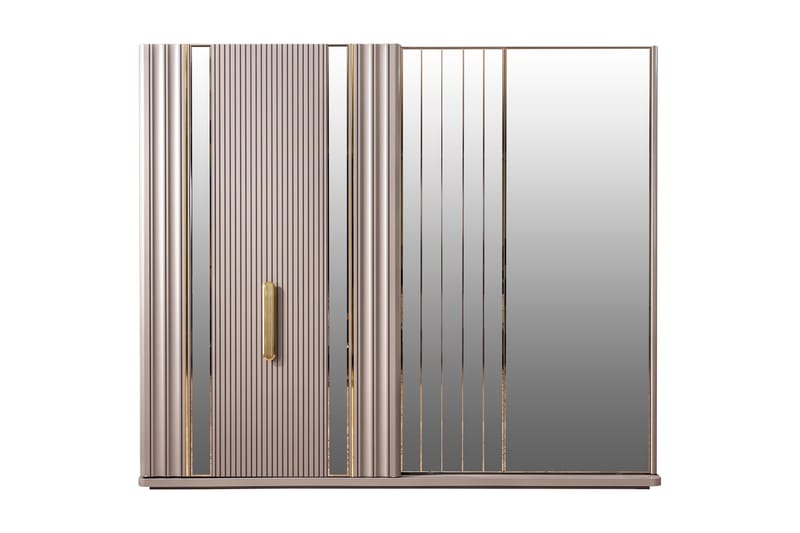 SITESI Garderob 252x70 cm med Spegel Beige/Guld
