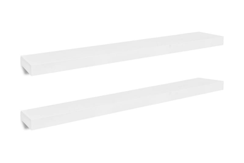2 Flytande vägghyllor i MDF 100x20x3,8 cm vit - Vit - Förvaring - Köksförvaring - Kökshylla