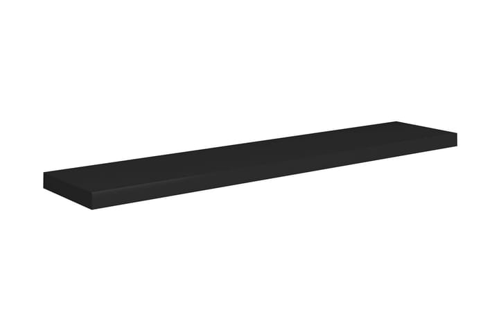 Svävande vägghyllor 2 st svart 120x23,5x3,8 cm MDF