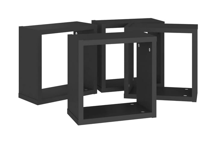 Vägghylla kubformad 4 st svart 30x15x30 cm - Svart - Förvaring - Köksförvaring - Kökshylla